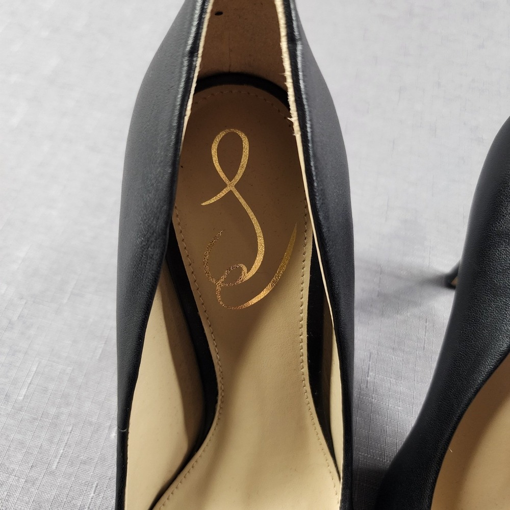 Sam Edelman Hazel Black Leather Pointed Toe Stiletto Sexy Pumps Heels Size 5.5 - Picture 7 of 10